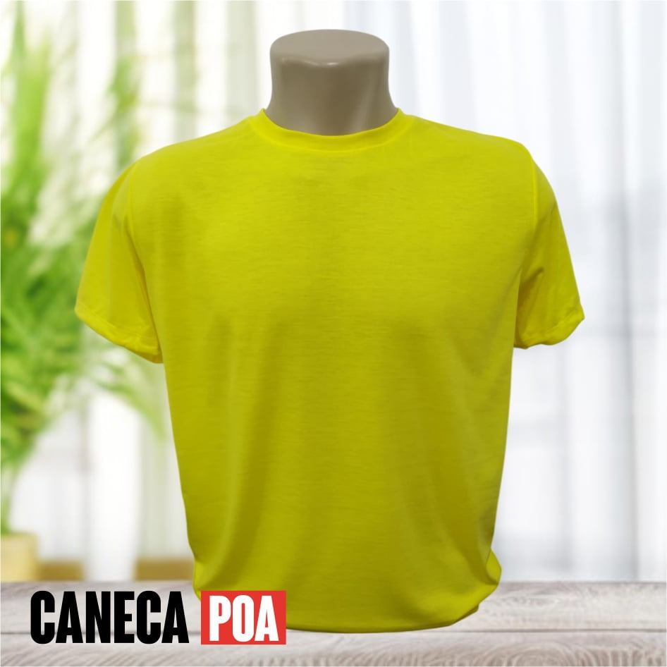 CAMISETA AMARELA ADULTO POLIÉSTER