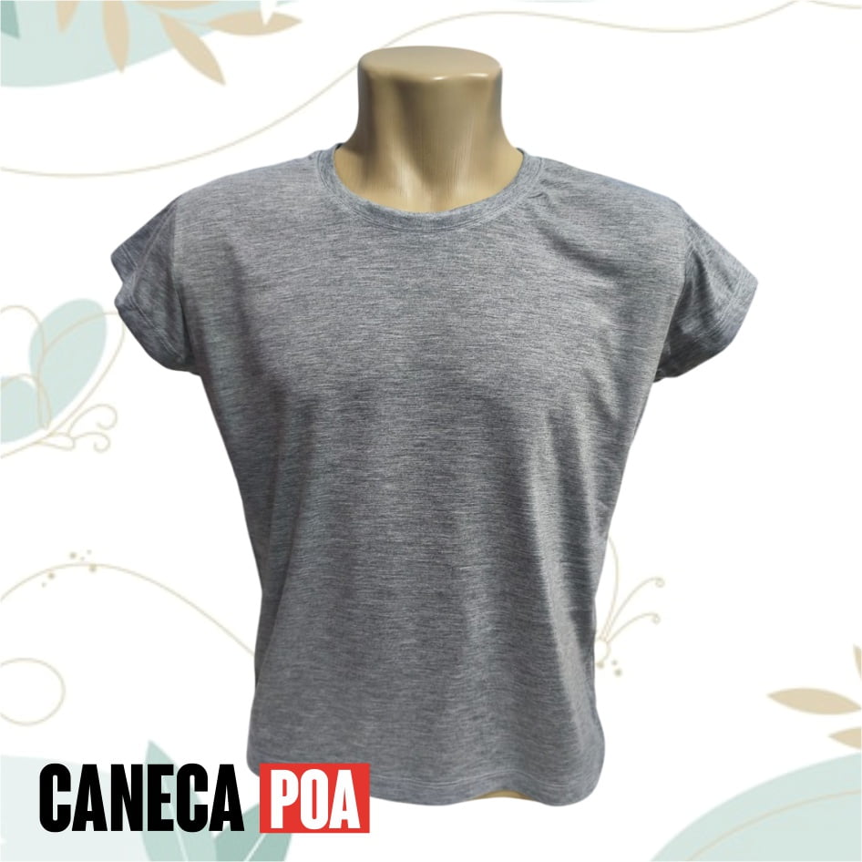 CAMISETA BABYLOOK MESCLA ADULTO POLIÉSTER