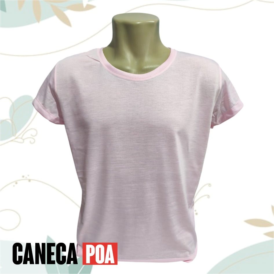 CAMISETA BABYLOOK ROSA BEBE ADULTO POLIÉSTER
