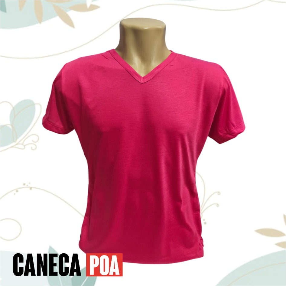 CAMISETA BABYLOOK ROSA PINK ADULTO POLIÉSTER