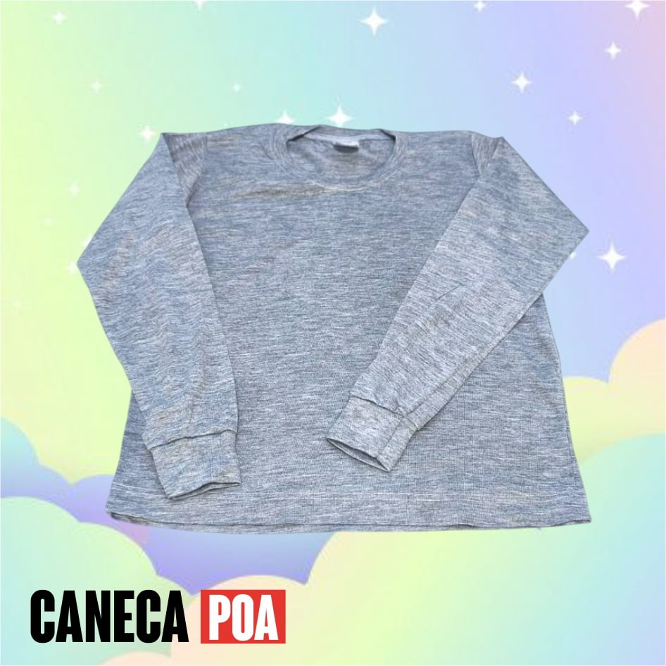 CAMISETA MESCLA MANGA LONGA INFANTIL POLIÉSTER