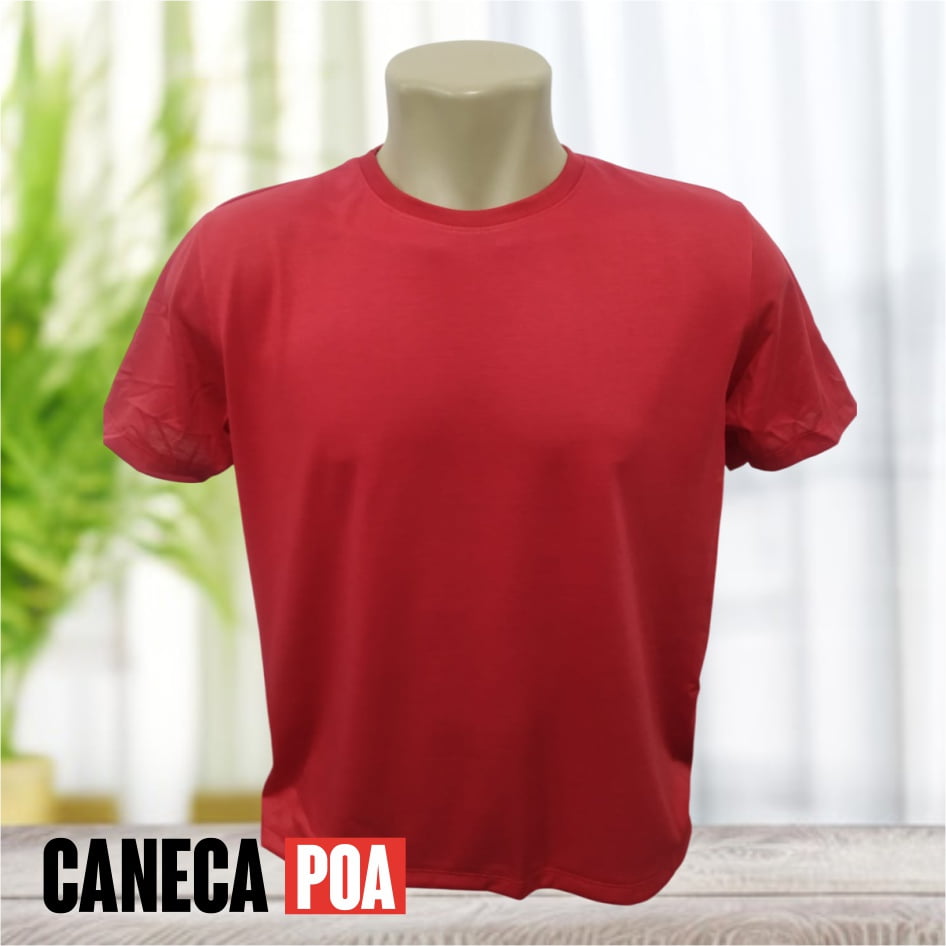 CAMISETA VERMELHA ADULTO POLIÉSTER