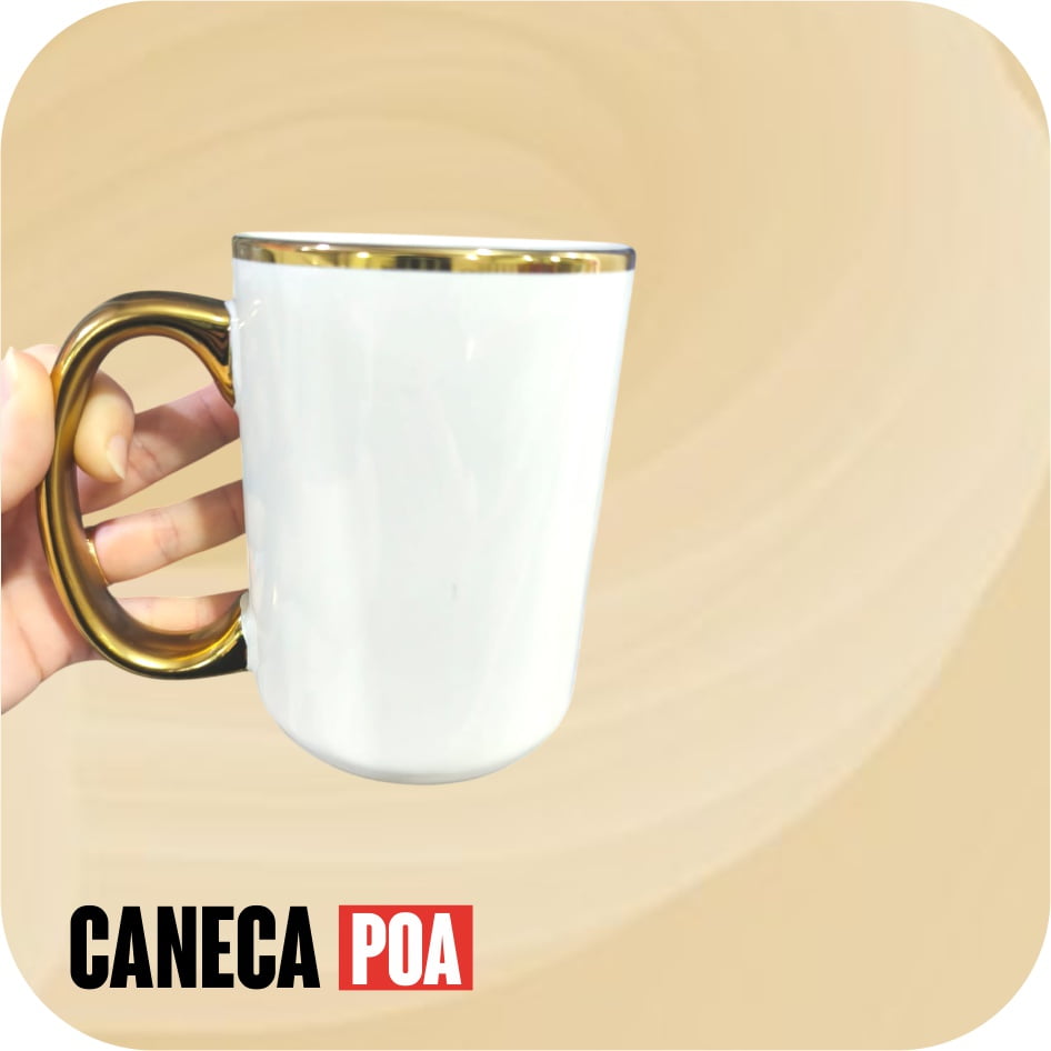 CANECA ALÇA DOURADA 440ML