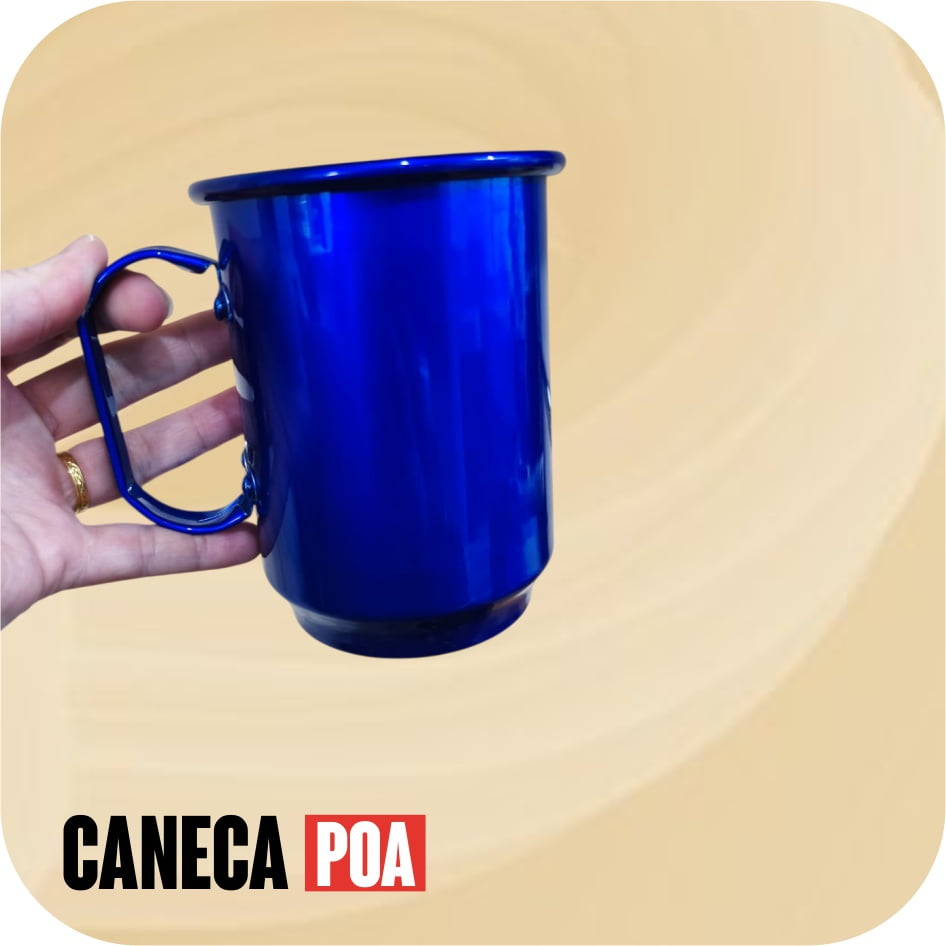 Caneca Azul Royal de Alumínio 600ml 