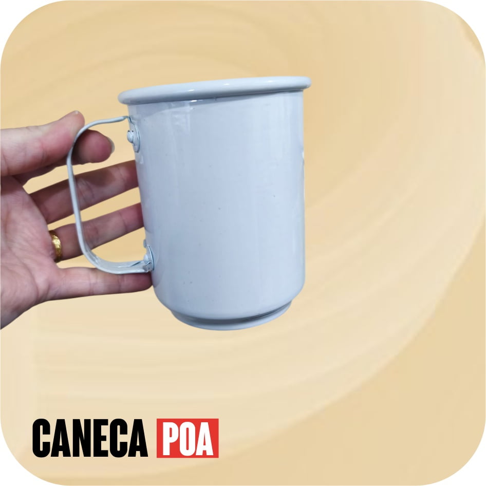 Caneca Branca de Alumínio 600ml