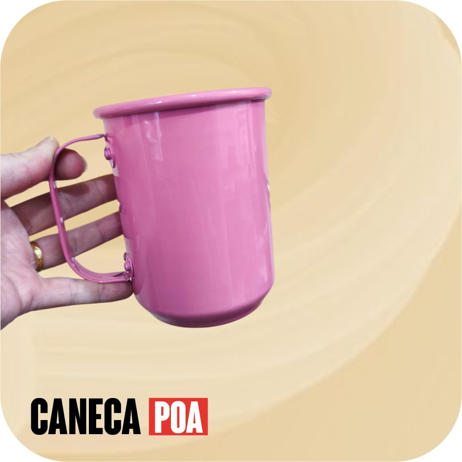 Caneca Rosa bebe de Alumínio 600ml