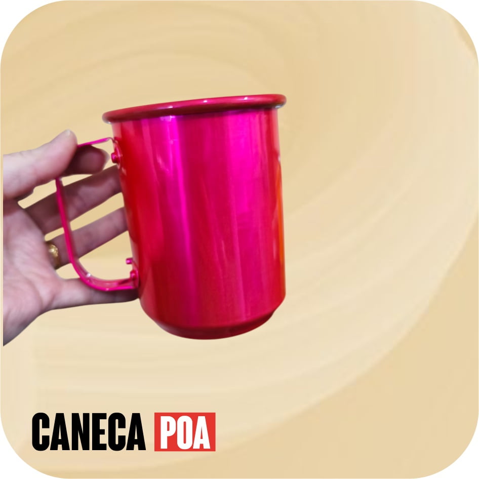 Caneca Rosa Pink de Alumínio 600ml 