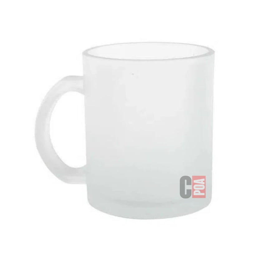 CANECA DE VIDRO JATEADA