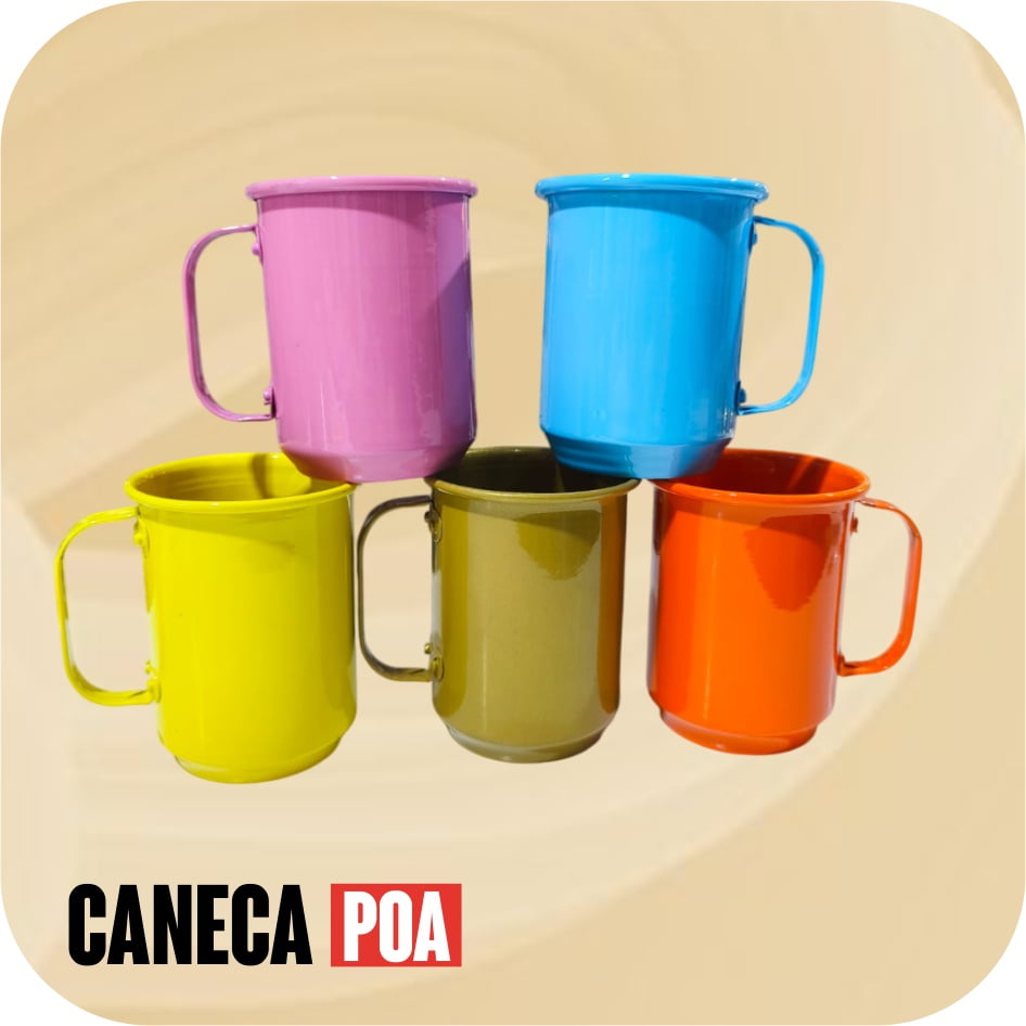 CANECA ALUMINIO LEITOSA COLORIDA - 600ml  
