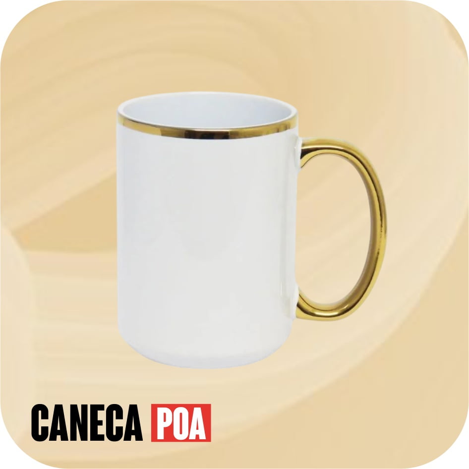 CANECA ALÇA DOURADA 400ML