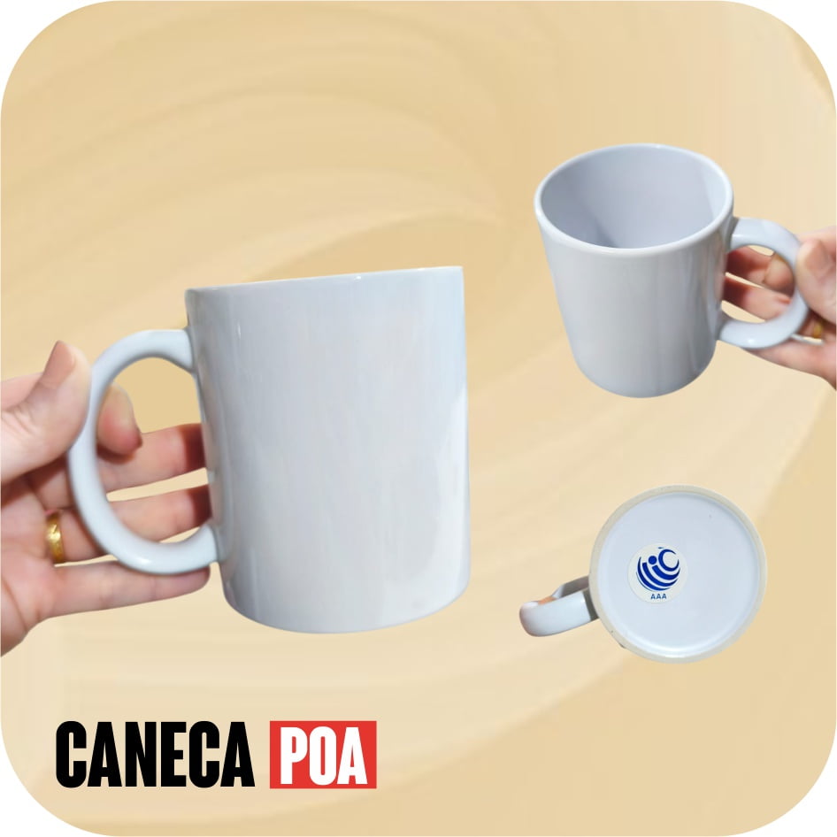 CANECA CERÂMICA BRANCA TOP PREMIUM