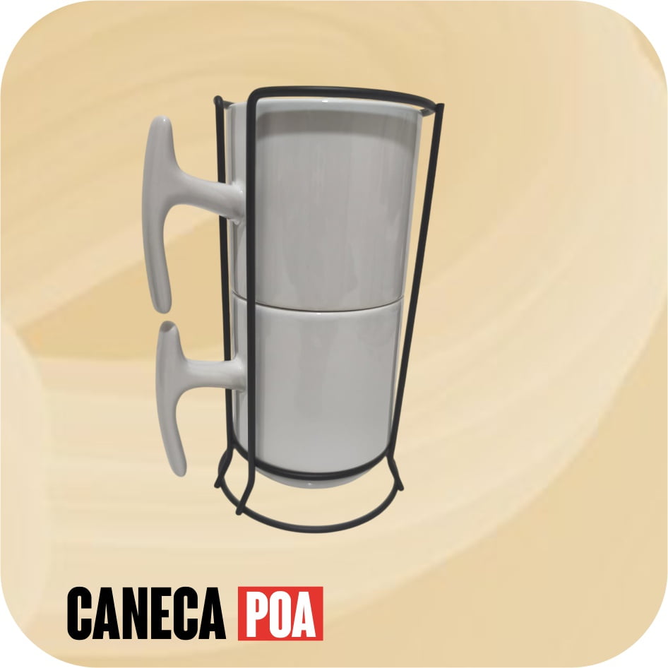 TORRE MAGESTIC 2 XICARAS BRANCAS 325ML