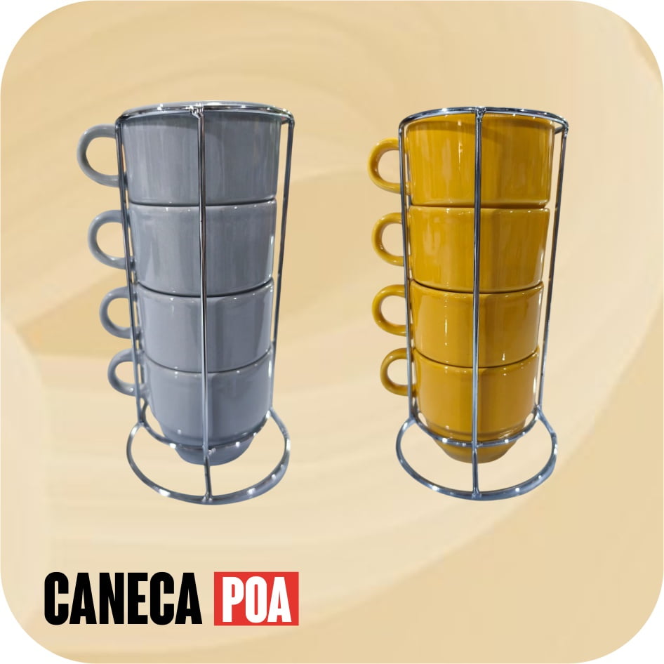 TORRE METALICA 4 XICARAS COLOR 200ML