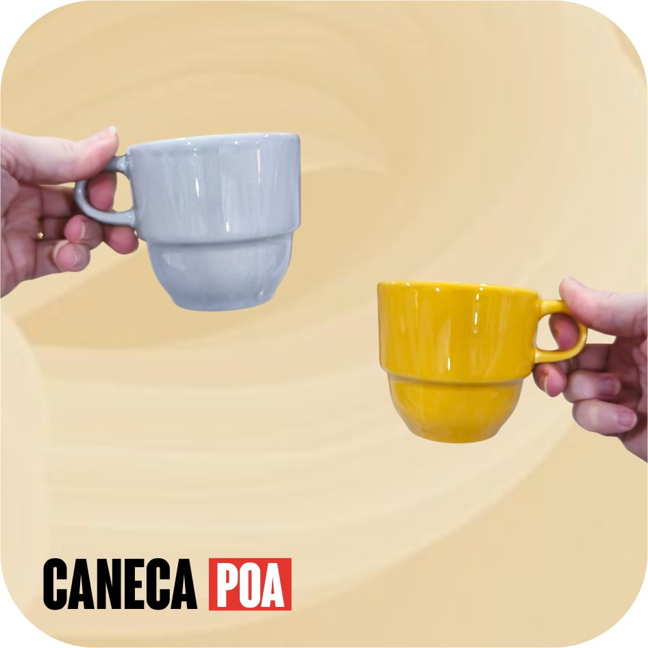 XICARA CERÂMICA COLORIDA