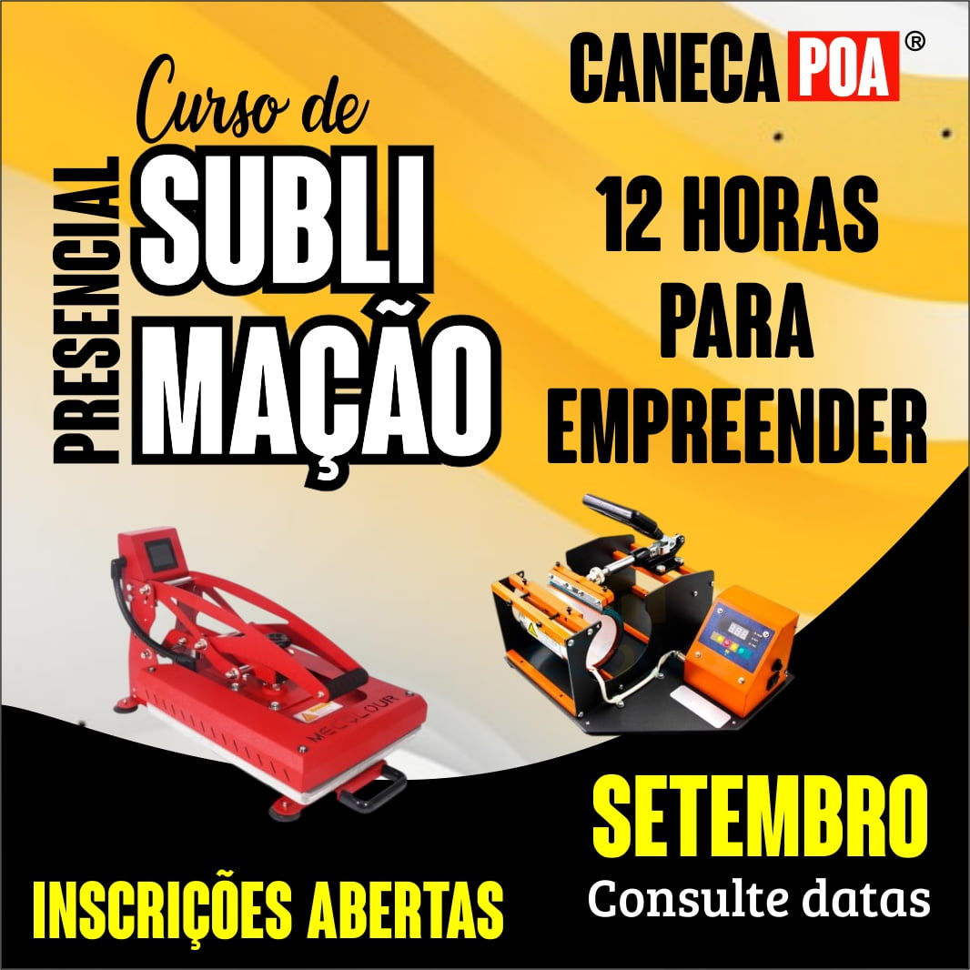 Curso Presencial de Sublimação - Prensa Plana e Cilíndrica