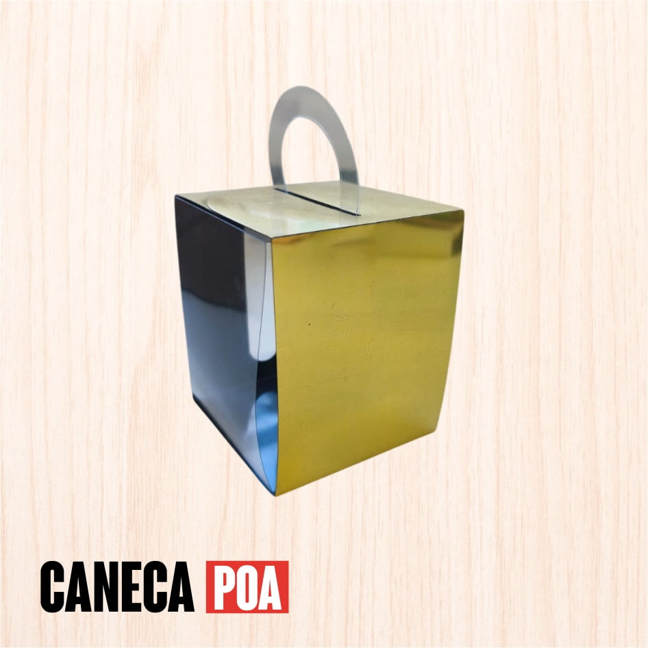 CAIXINHA ACETADO METALIZADA DOURADA