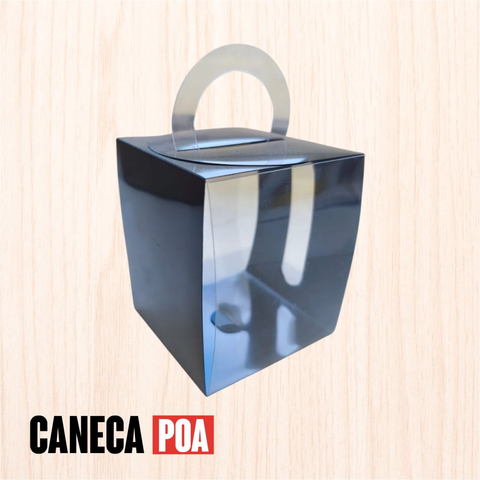 CAIXINHA ACETADO METALIZADA PRETA