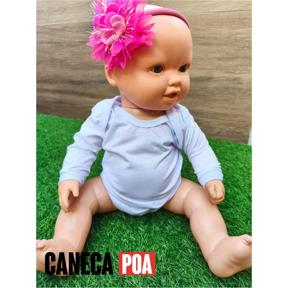 BODY BRANCO MANGA LONGA POLIÉSTER