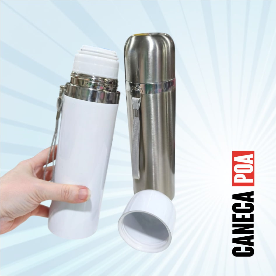 GARRAFA TERMICA DE INOX COM TAMPA