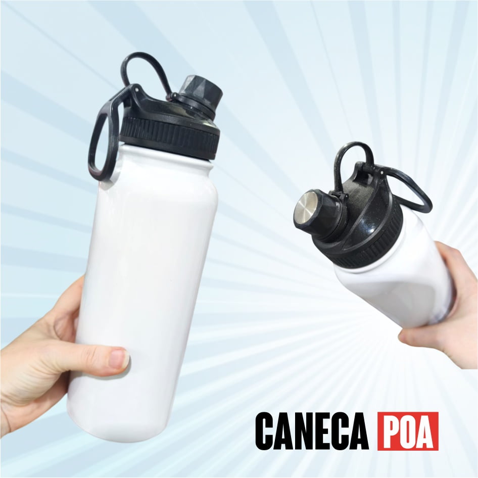 GARRAFA TERMICA DE INOX PAREDE DUPLA - 800ML (NÃO RESINADA)