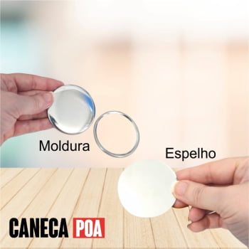 BOTON COM ESPELHO 58mm - pacote 5 unidades