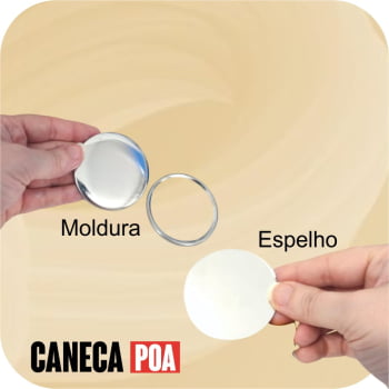 BOTON COM ESPELHO 58mm - pacote 5 unidades