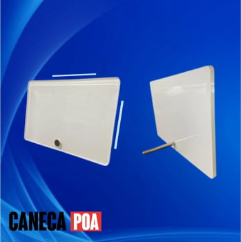 PLACA ACRÍLICA RETROVERSO HORIZONTAL 10x15cm - SUPORTE METAL