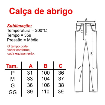 CALÇA DE ABRIGO ADULTO POLIÉSTER