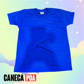 CAMISETA AZUL ROYAL INFANTIL POLIÉSTER - Tam 2 ao 14