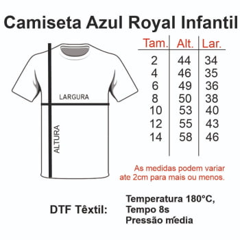 CAMISETA AZUL ROYAL  INFANTIL POLIÉSTER