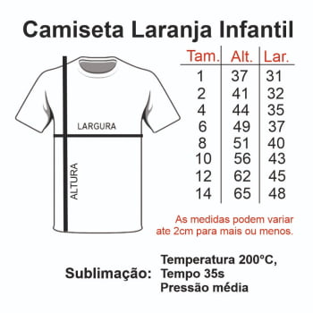CAMISETA LARANJA INFANTIL POLIÉSTER