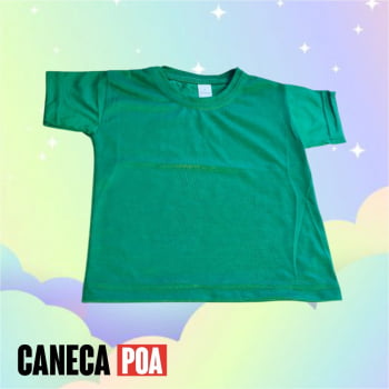 CAMISETA VERDE INFANTIL POLIÉSTER - Tam 1 ao 14 CAMISETA VERDE INFANTIL POLIÉSTER - Tam 1 ao 14