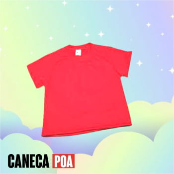 CAMISETA VERMELHA INFANTIL POLIÉSTER - Tam 1 ao 16