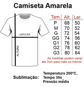 CAMISETA AMARELA ADULTO POLIÉSTER
