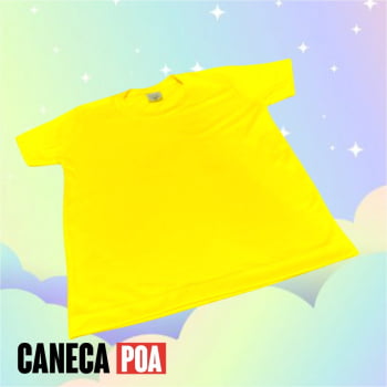 CAMISETA AMARELA INFANTIL POLIÉSTER - Tam 2 ao 16