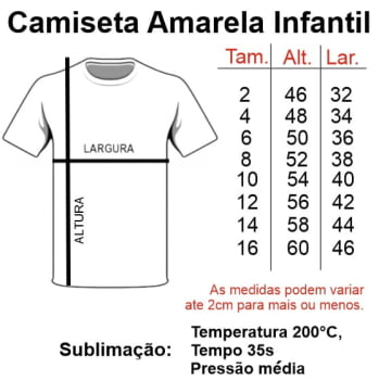 CAMISETA AMARELA INFANTIL POLIÉSTER