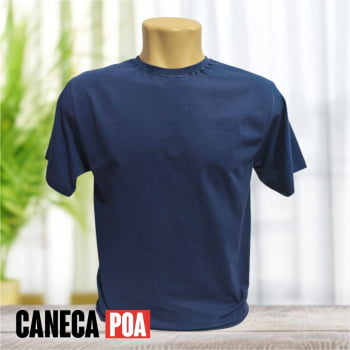 CAMISETA AZUL MARINHO ADULTO ALGODÃO - P ao G3