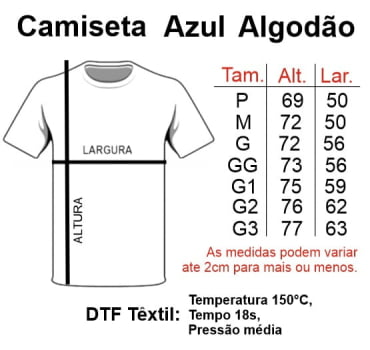 CAMISETA AZUL MARINHO ADULTO ALGODÃO