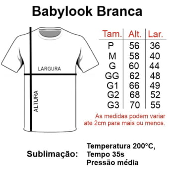 CAMISETA BABYLOOK BRANCA ADULTO POLIÉSTER