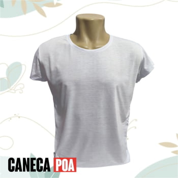 CAMISETA BABYLOOK BRANCA ADULTO POLIÉSTER - P ao G3 CAMISETA BABYLOOK BRANCA ADULTO POLIÉSTER - P ao G3