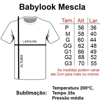 CAMISETA BABYLOOK MESCLA ADULTO POLIÉSTER