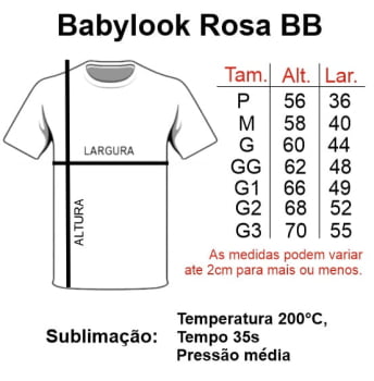CAMISETA BABYLOOK ROSA BEBE ADULTO POLIÉSTER