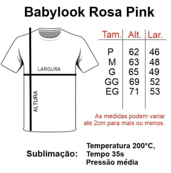 CAMISETA BABYLOOK ROSA PINK ADULTO POLIÉSTER