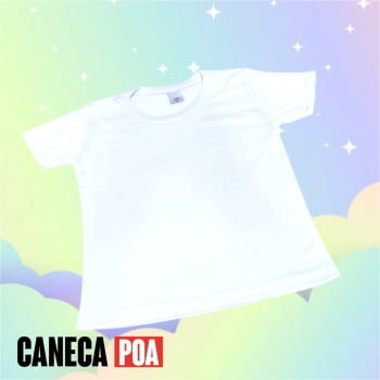 CAMISETA BRANCA INFANTIL POLIÉSTER - Tam 1 ao 16