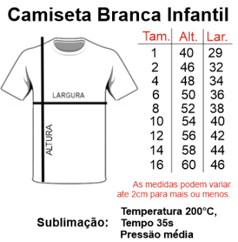 CAMISETA BRANCA INFANTIL POLIÉSTER