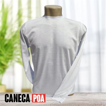CAMISETA BRANCA MANGA LONGA ADULTA POLIÉSTER - P ao G3