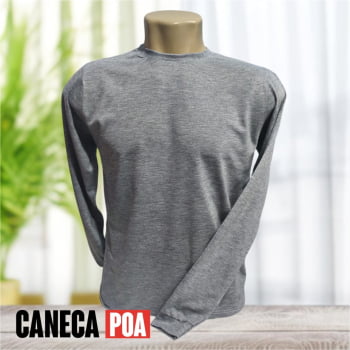 CAMISETA MESCLA MANGA LONGA ADULTA POLIÉSTER - P ao G3