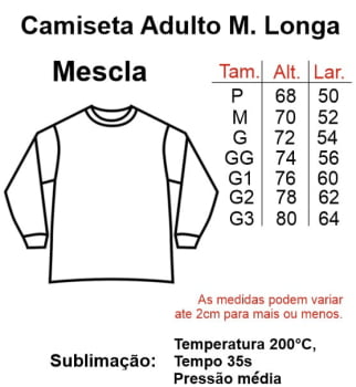 CAMISETA MESCLA MANGA LONGA ADULTA POLIÉSTER