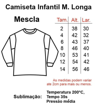 CAMISETA MESCLA MANGA LONGA INFANTIL POLIÉSTER