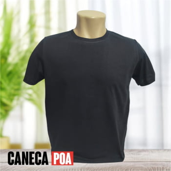 CAMISETA PRETA ADULTO ALGODÃO - P ao G3